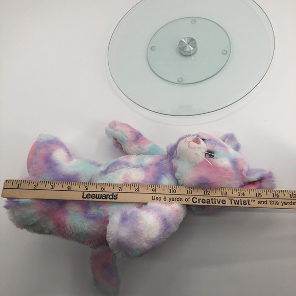 Build A Bear BAB Cotton Candy Cat Kitten Plush Stuffed Animal Tie Dye Pastel 16" - Picture 12 of 12